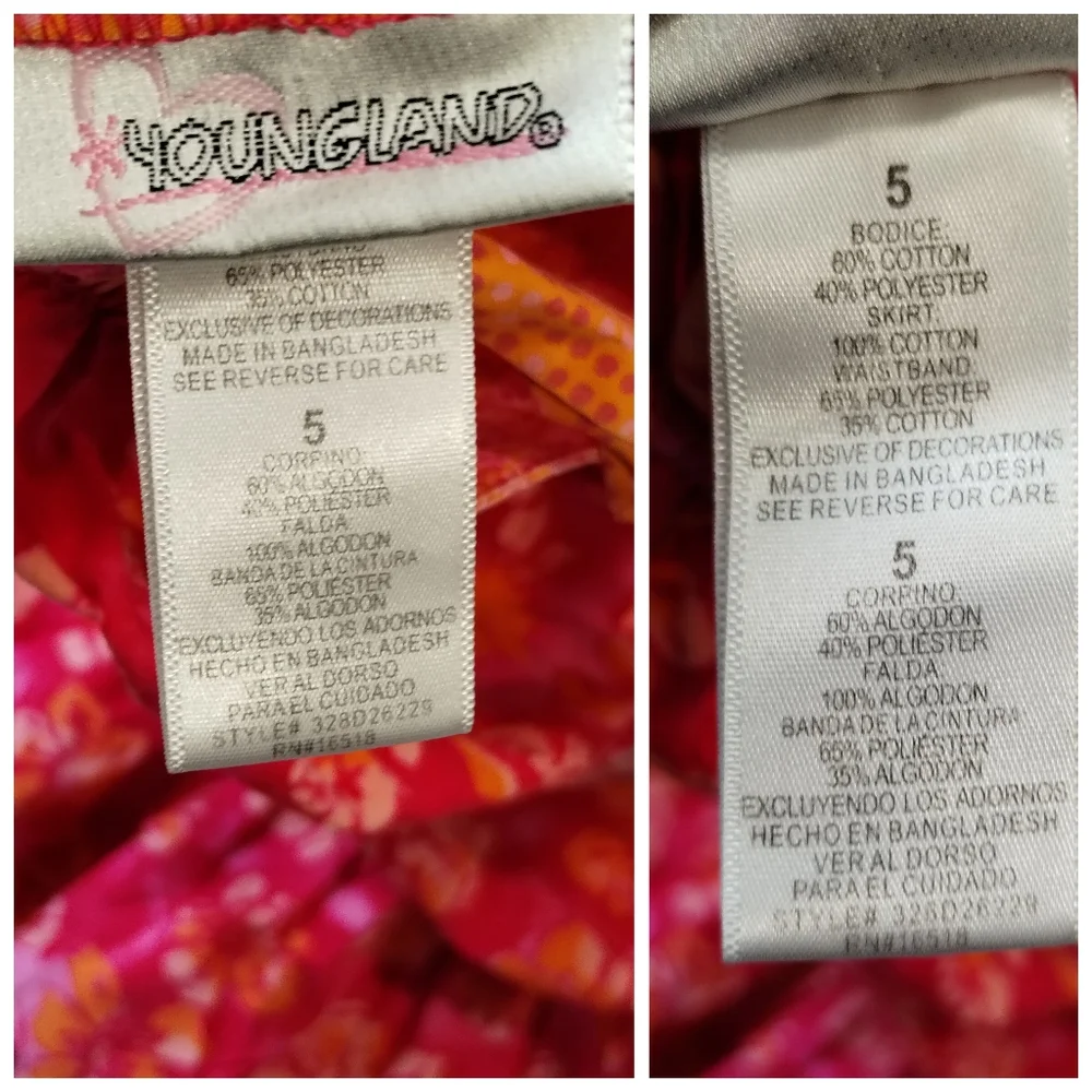 Youngland Girl size 5 Paisley polka dot Floral Stretch A Line Sleeveless Dress - Picture 4 of 13